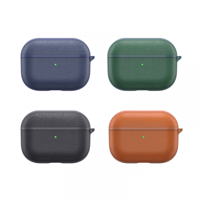 WIWU - Hoes geschikt voor Airpods Pro - Calf Skin - Airpods Pro Case - Groen