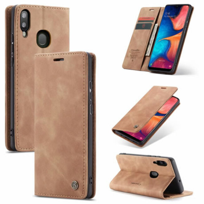 caseme - Hoesje geschikt voor Samsung Galaxy A30 - wallet book case - magneetsluiting - licht bruin