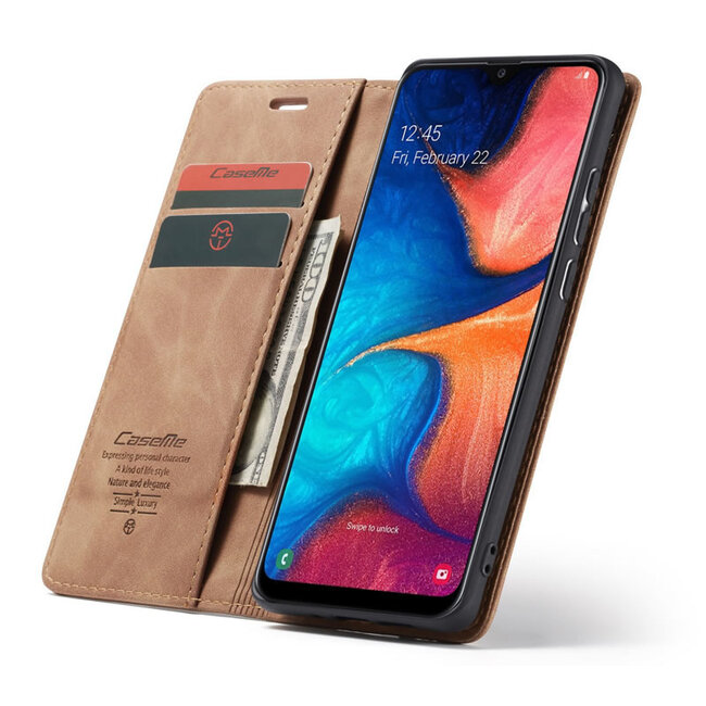 caseme - Hoesje geschikt voor Samsung Galaxy A30 - wallet book case - magneetsluiting - licht bruin