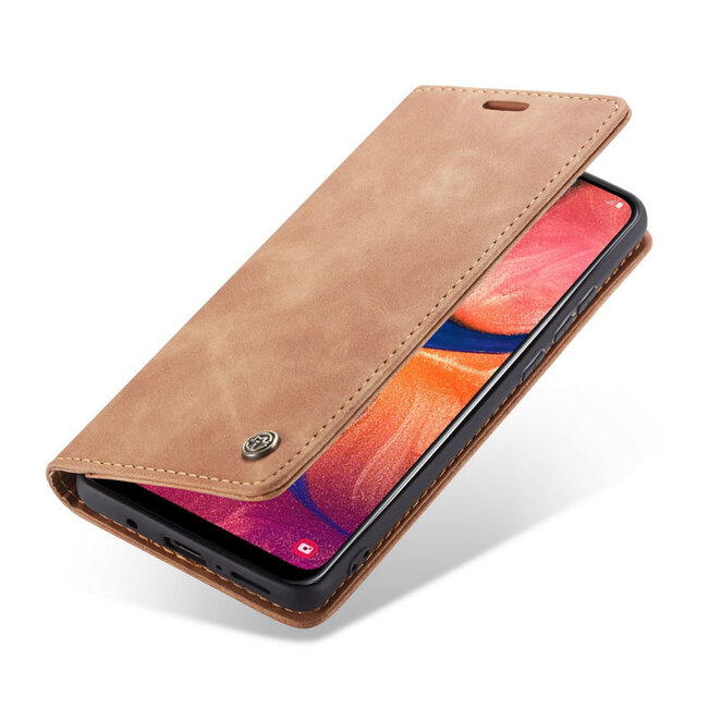 caseme - Hoesje geschikt voor Samsung Galaxy A30 - wallet book case - magneetsluiting - licht bruin