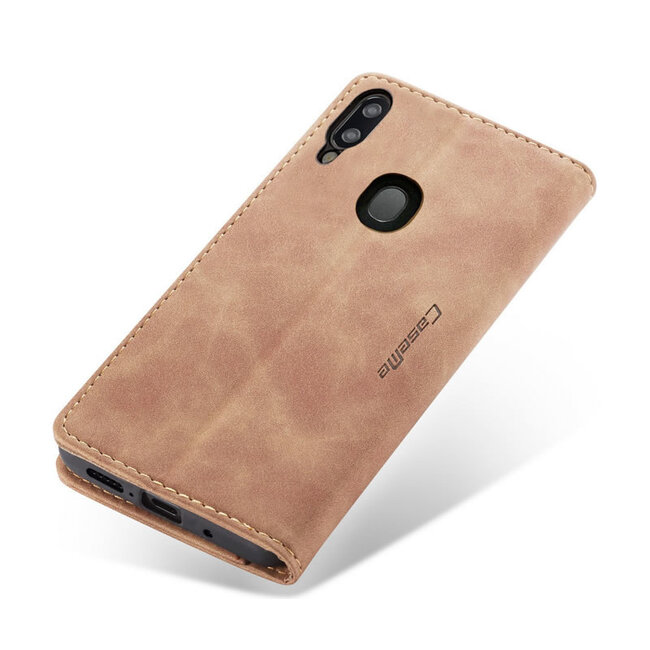 caseme - Hoesje geschikt voor Samsung Galaxy A30 - wallet book case - magneetsluiting - licht bruin