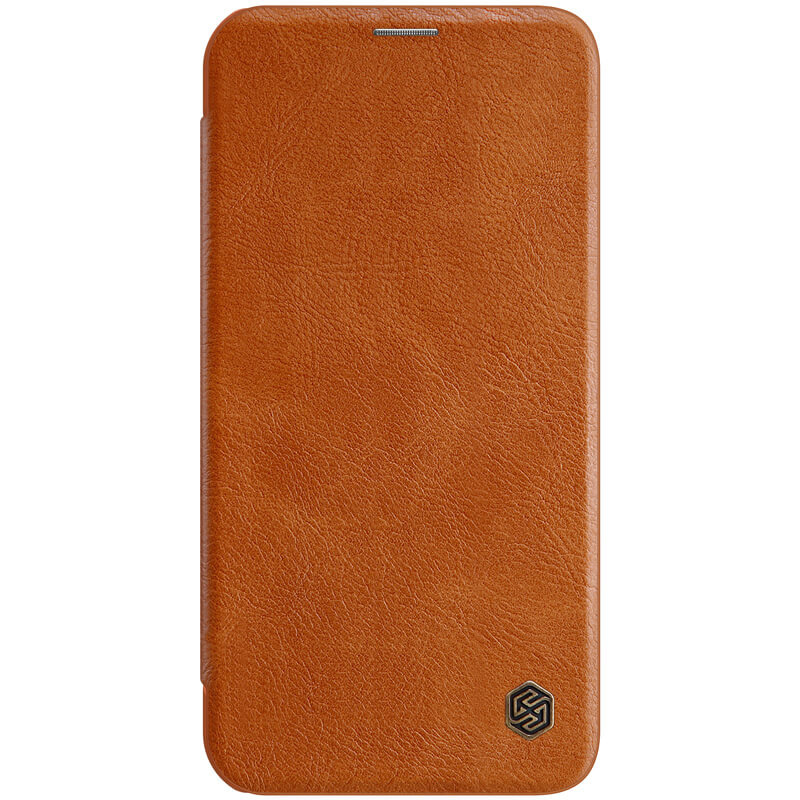 Apple Hoesje geschikt voor iPhone 12 Pro Max - Qin Leather Case - Flip Cover - Bruin afbeelding
