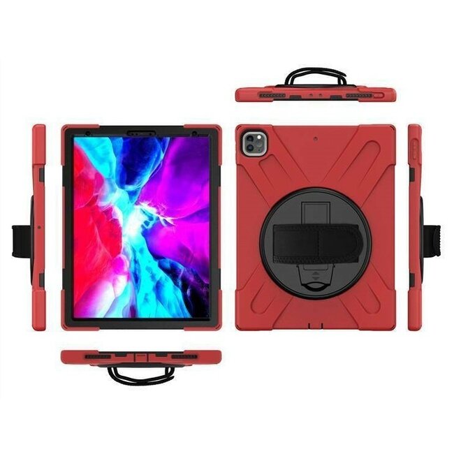 Tablet hoes geschikt voor iPad Pro 11 (2018/2020) Cover - Hand Strap Armor Case - Rood
