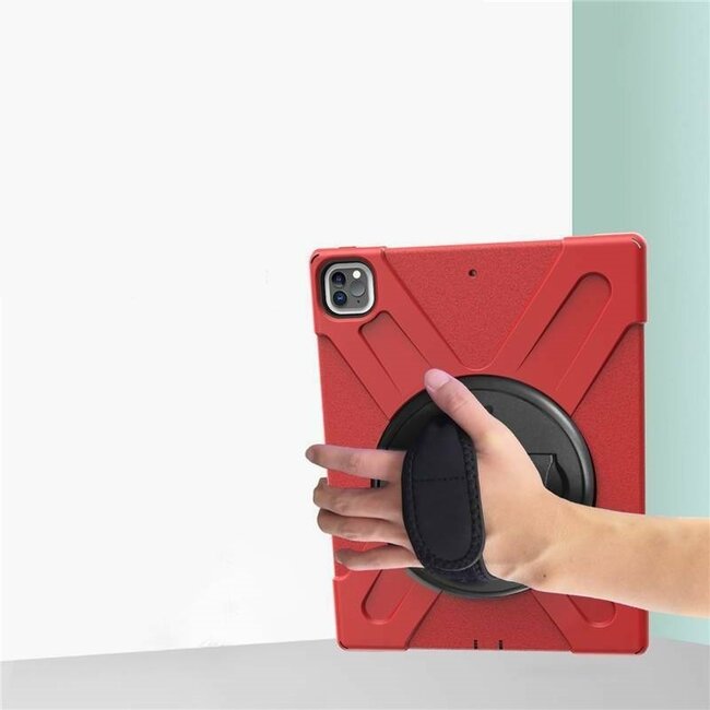 Tablet hoes geschikt voor iPad Pro 11 (2018/2020) Cover - Hand Strap Armor Case - Rood