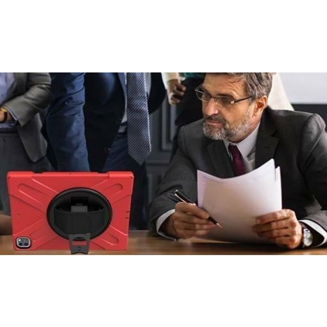 Tablet hoes geschikt voor iPad Pro 11 (2018/2020) Cover - Hand Strap Armor Case - Rood