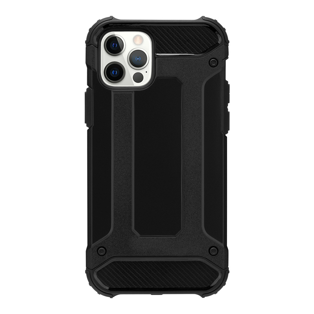 Telefoonhoesje geschikt voor iPhone 13 Pro Max - Metallic Armor Case - Zwart afbeelding