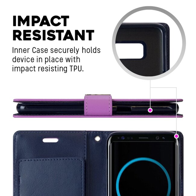 Wallet Case geschikt voor iPhone XS Max - Goospery Rich Diary - Paars