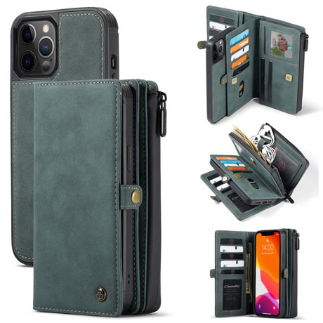 CaseMe - Telefoonhoesje geschikt voor Apple iPhone 13 Pro Max - Back Cover en Wallet Book Case - Multifunctioneel - Blauw afbeelding