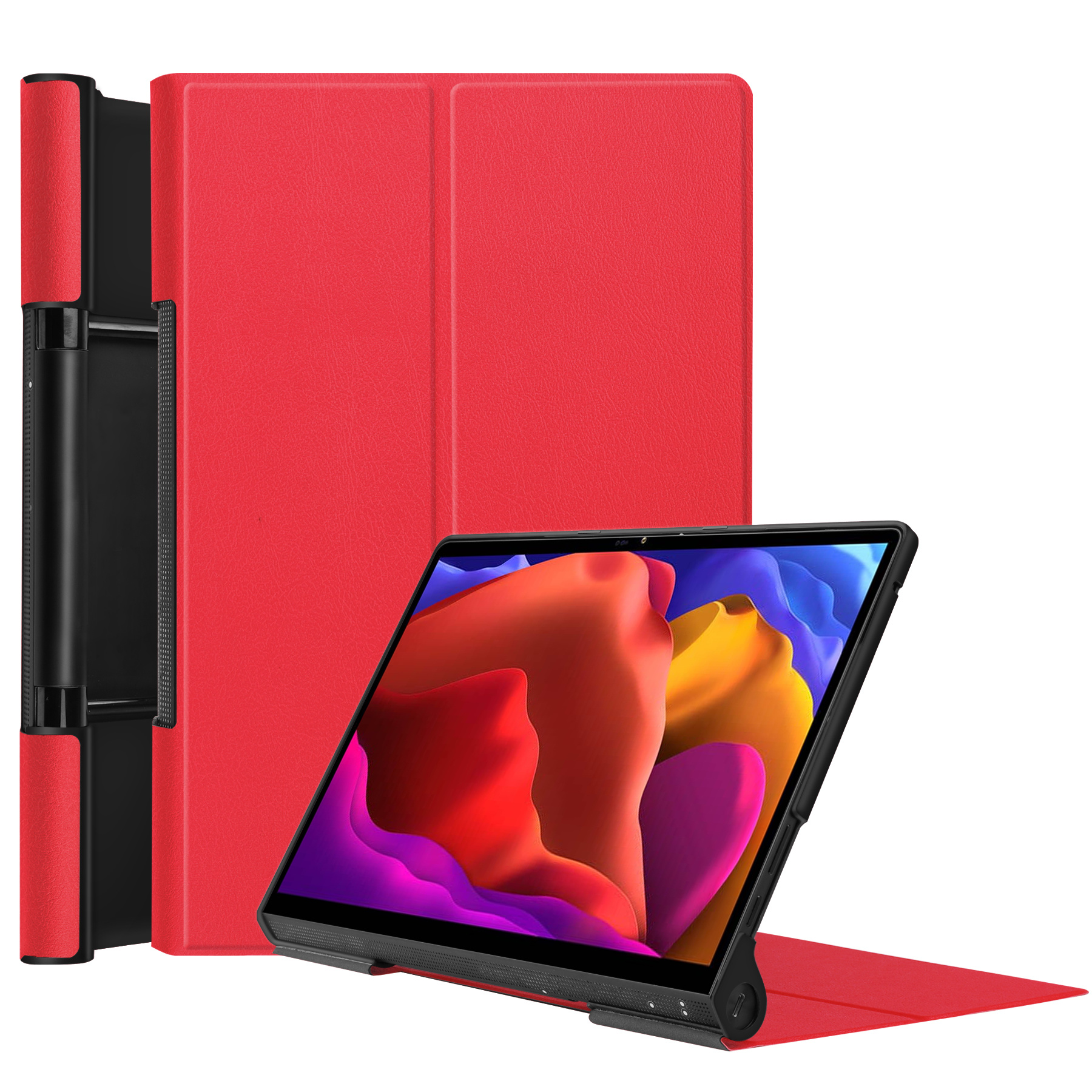Tablet Hoes geschikt voor Lenovo Yoga Tab 13 (2021) - Tri-Fold Book Case - Rood afbeelding