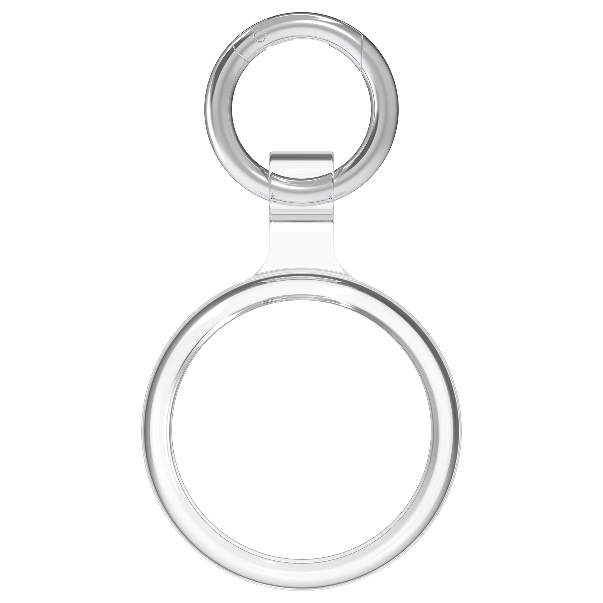 Case2go - Hoesje geschikt voor Apple Airtag - Airtag-sleutelhanger - Siliconen case geschikt voor Airtag -Transparant Wit afbeelding
