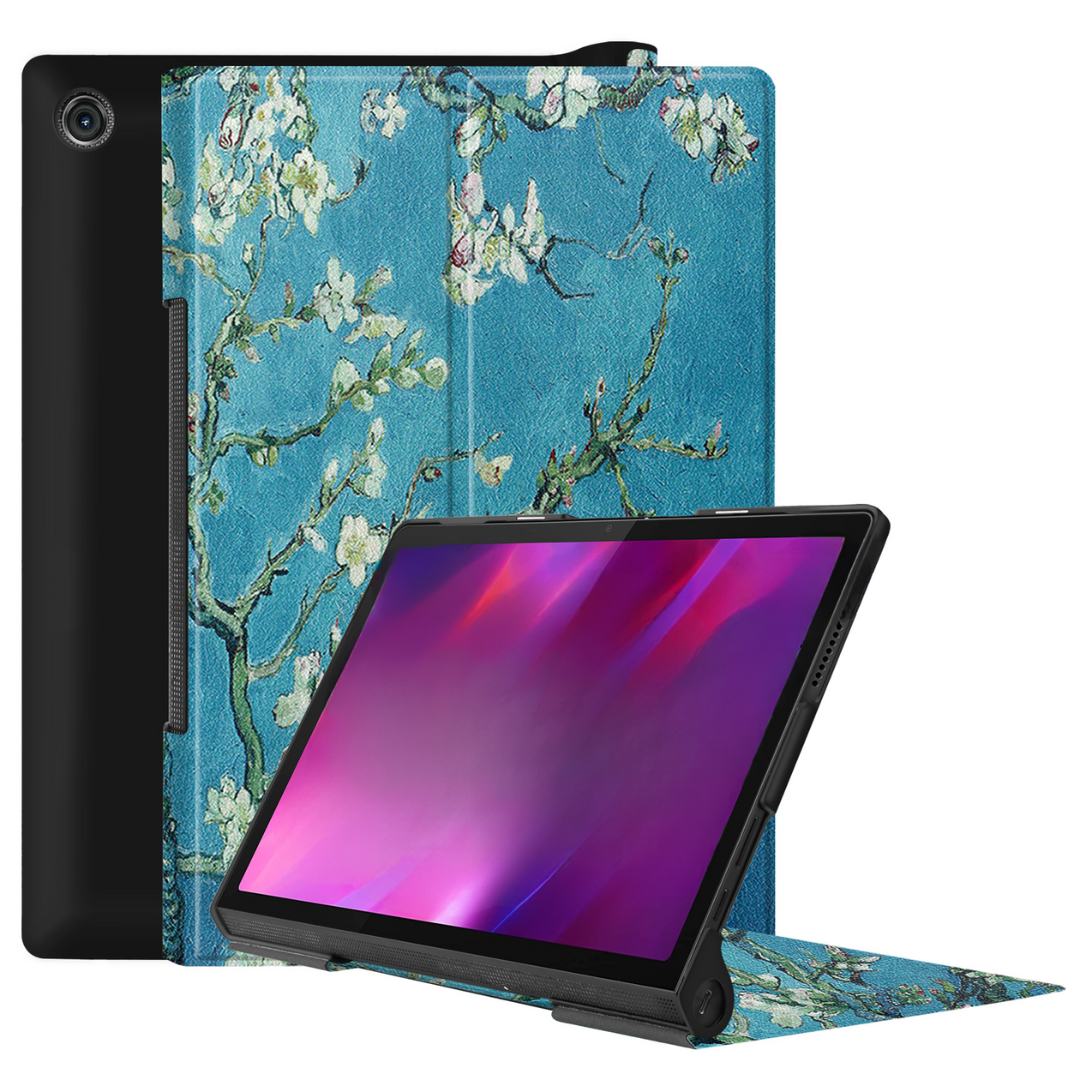 Tablet Hoes geschikt voor Lenovo Yoga Tab 11 (2021) - Tri-Fold Book Case - Witte Bloesem afbeelding