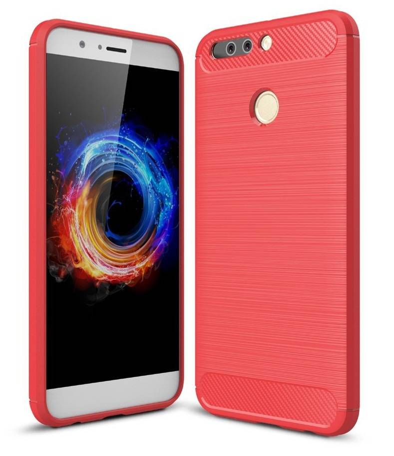 Huawei Honor 8 Pro - Geborstelde TPU Cover - Rood afbeelding