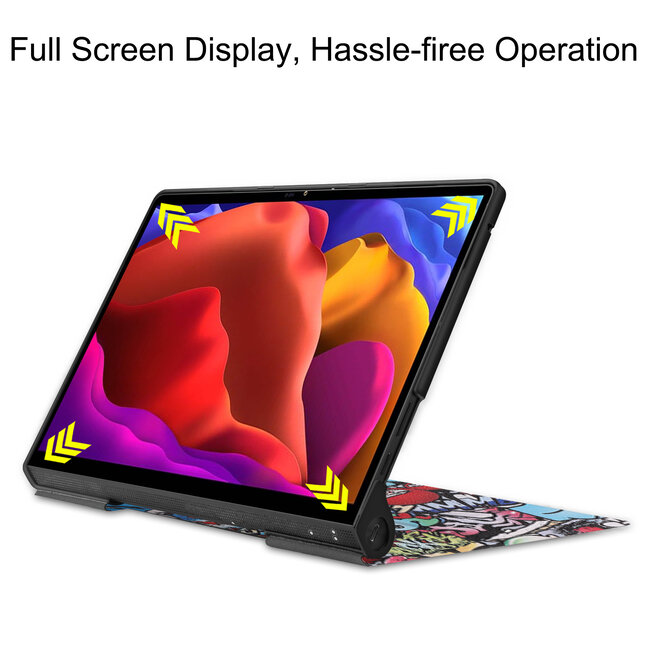 Tablet Hoes geschikt voor Lenovo Yoga Tab 13 (2021) - Tri-Fold Book Case - Graffiti
