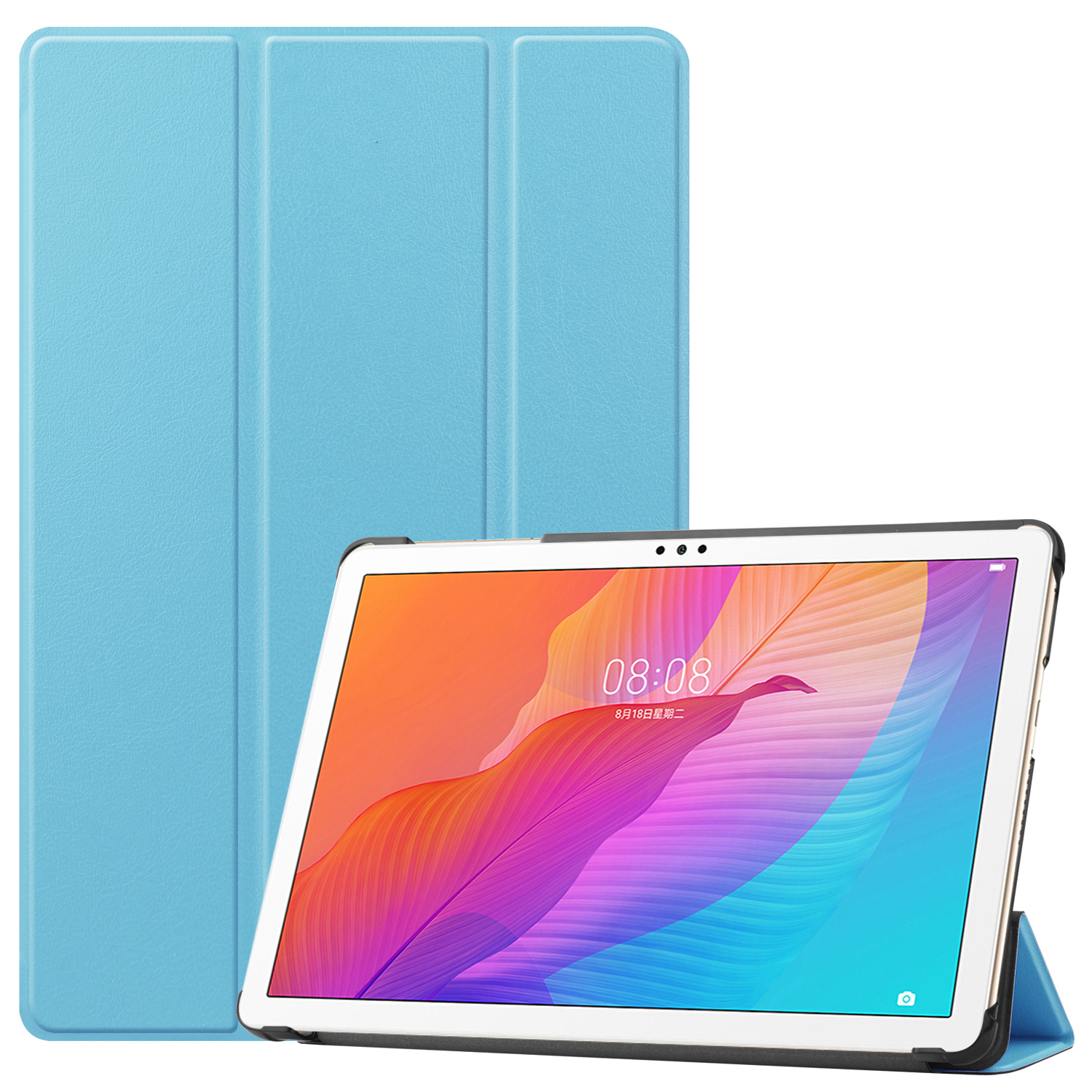 Tablet hoes geschikt voor Huawei MatePad T 10S  (10.1 Inch) - Tri-Fold Book Case - Licht Blauw afbeelding