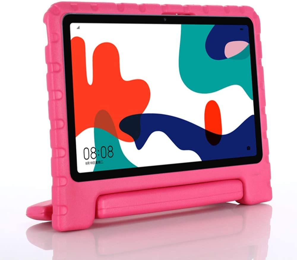 Tablet hoes geschikt voor Huawei MatePad 10.4 (2020/2022) - Kinderhoes met handvat - Schokbestendige Kids cover - Magenta afbeelding