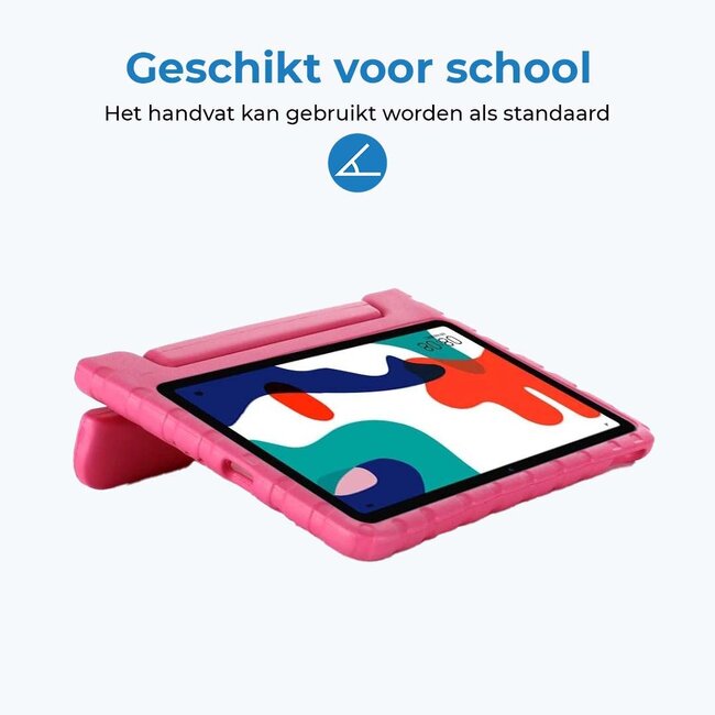 Tablet hoes geschikt voor Huawei MatePad 10.4 (2020/2022) - Kinderhoes met handvat - Schokbestendige Kids cover - Magenta