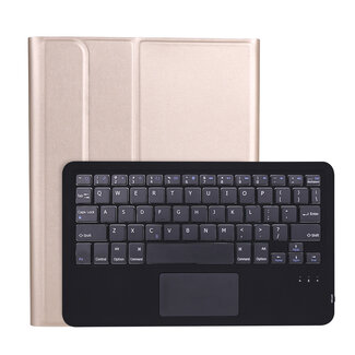 Case2go Bluetooth Keyboard Case geschikt voor Apple iPad Pro 11 (2022/2021/2020/2018) - Bluetooth Toetsenbord hoes - Toetsenbord hoes met Touchpad - Goud