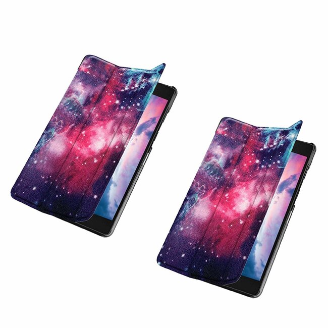 Tablet hoes geschikt voor Lenovo Tab E8 hoes (TB-8304F) - Tri-Fold Book Case - Galaxy