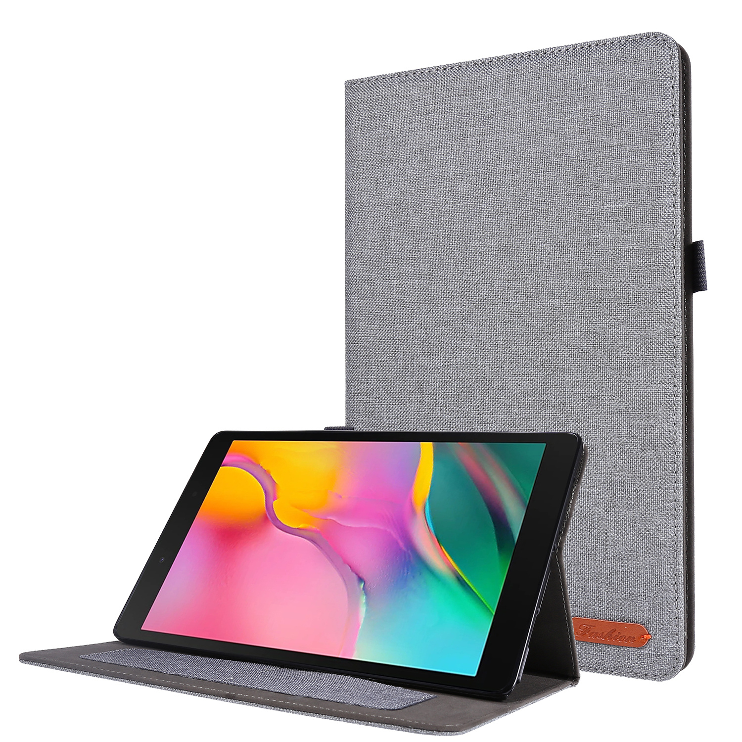 Tablet Hoes geschikt voor Samsung Galaxy Tab A7 (2020) - 10.4 inch - Book Case met Soft TPU houder - Grijs afbeelding