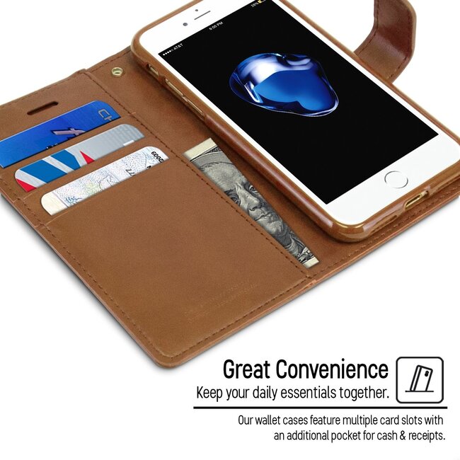 Hoesje geschikt voor iPhone XR - Blue Moon Diary Wallet Case  - Bruin