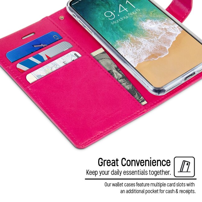 Hoesje geschikt voor Samsung Galaxy A70 - blue moon diary wallet case - roze