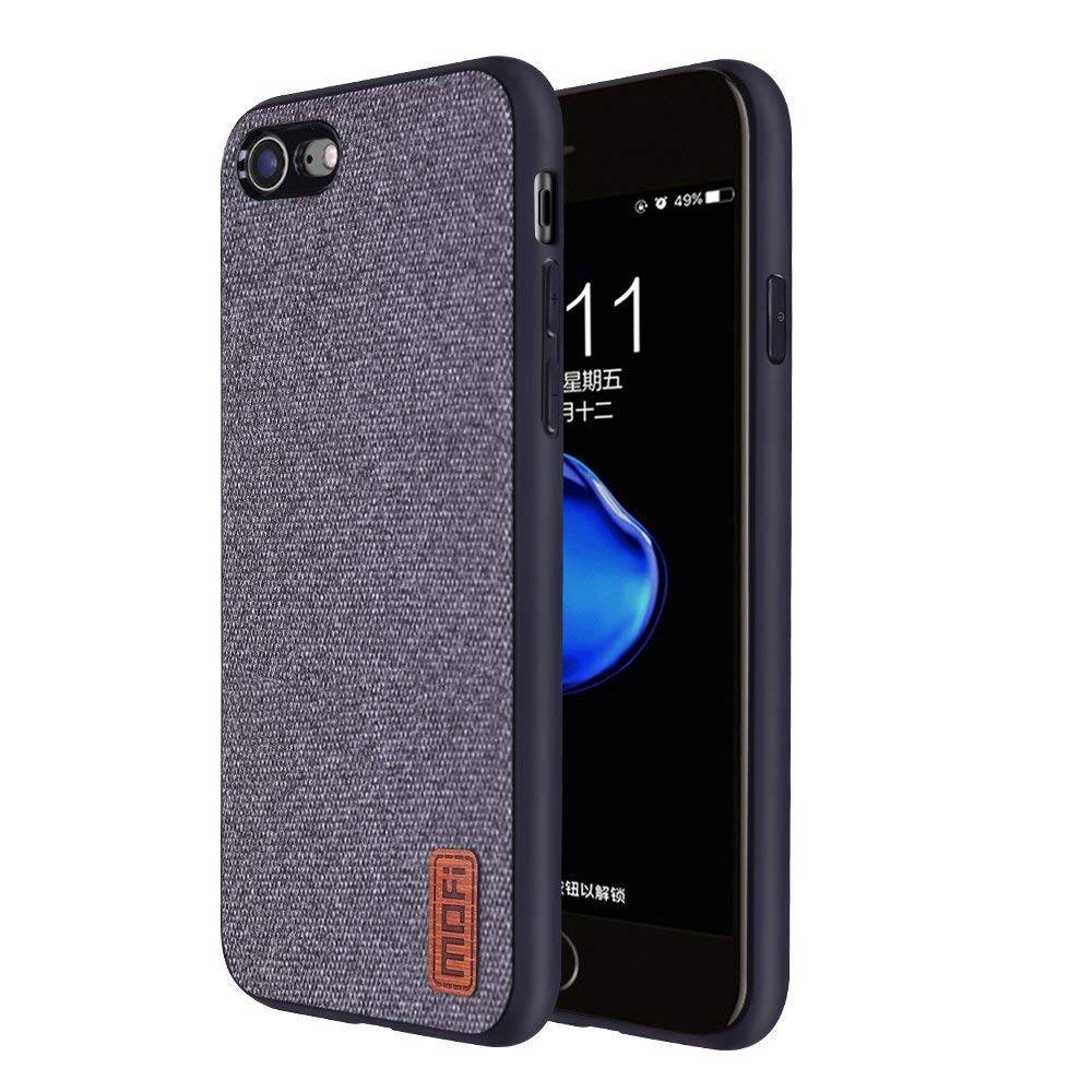 Hoesje geschikt voor iPhone 7 / iPhone 8 - Shock Fabric Case - Grijs afbeelding