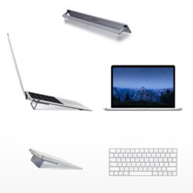 WIWU - Universele Laptop Standaard - In hoogte verstelbaar - Opvouwbaar - Notebook verhoger - Zilver
