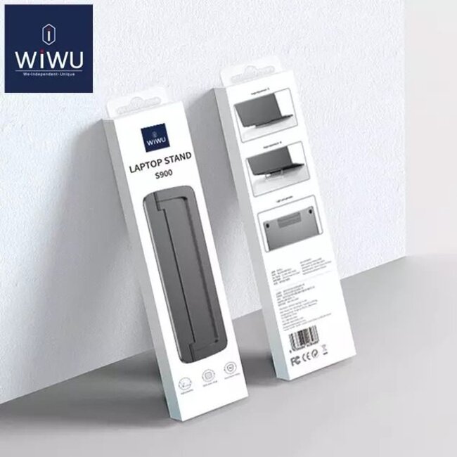 WIWU - Universele Laptop Standaard - In hoogte verstelbaar - Opvouwbaar - Notebook verhoger - Zilver