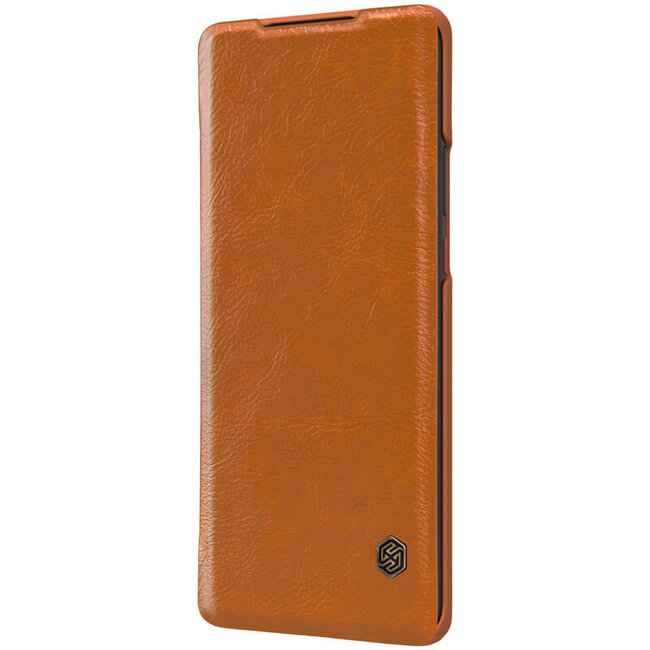 Hoesje geschikt voor Huawei Mate 40 Pro - Qin Leather Case - Flip Cover - Bruin