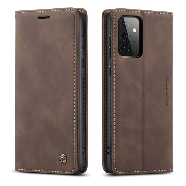 CaseMe - Hoesje geschikt voor Samsung Galaxy A72 5G -Wallet Book Case - Magneetsluiting - Donker Bruin