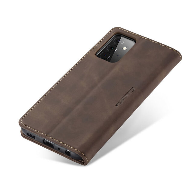 CaseMe - Hoesje geschikt voor Samsung Galaxy A72 5G -Wallet Book Case - Magneetsluiting - Donker Bruin