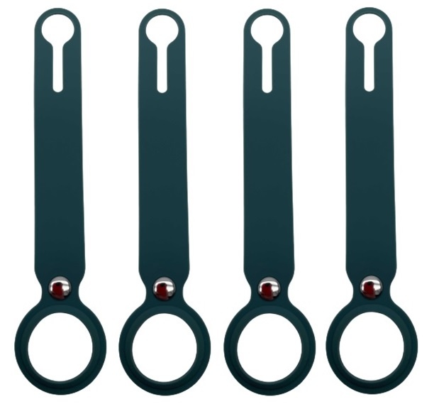 4-Pack Case2go - Hoesje geschikt voor Apple AirTag - Sleutelhanger - Hanger voor Airtag - Donker Groen afbeelding