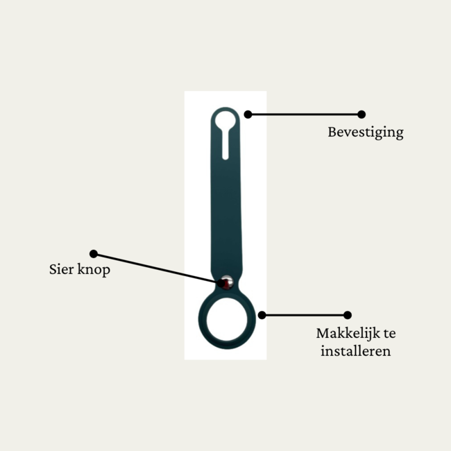 4-Pack Case2go - Hoesje geschikt voor Apple Airtag en Airtag 2 - Sleutelhanger - Hanger voor Airtag - Donker Groen