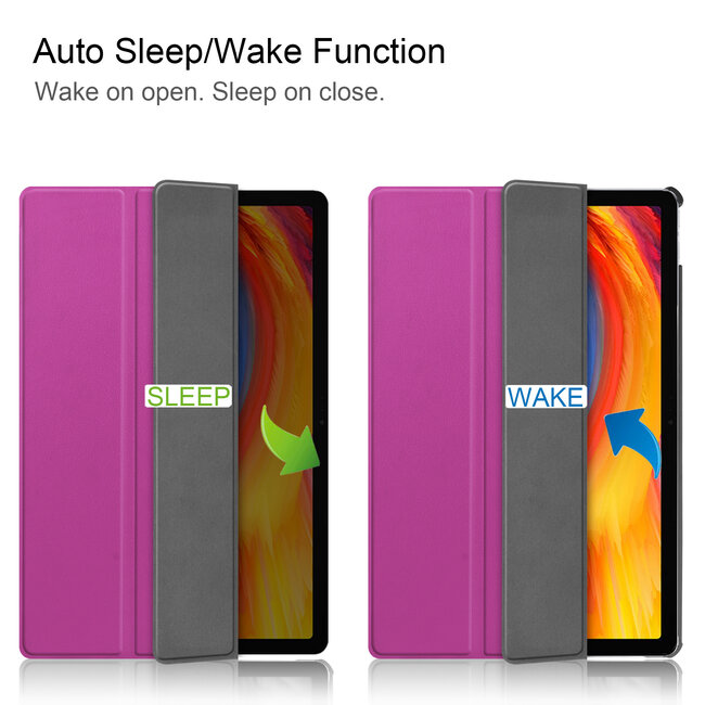 Tablet hoes geschikt voor Lenovo Tab P11 Plus (11 inch) - Tri-Fold Book Case - Paars