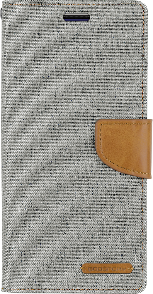 Samsung Galaxy Note 20 Hoesje - Mercury Canvas Diary Wallet Case - Hoesje met Pasjeshouder - Grijs afbeelding