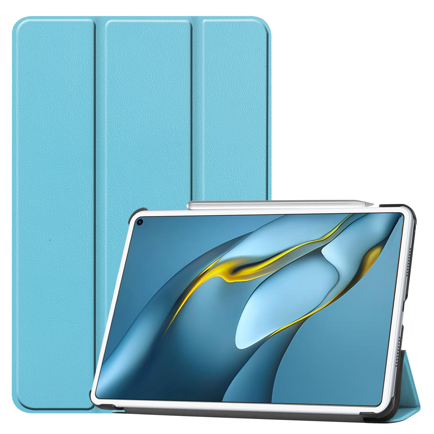 Tablet hoes geschikt voor Huawei MatePad Pro 10.8 (2021)- Tri-Fold Book Case - Licht Blauw afbeelding