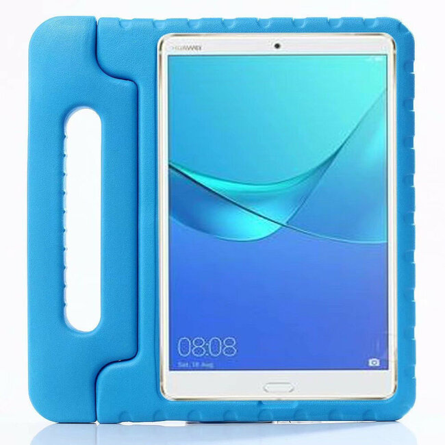 Case2go - Hoes geschikt voor Huawei MediaPad M5 Lite 8 - Schokbestendige case met handvat - Licht Blauw