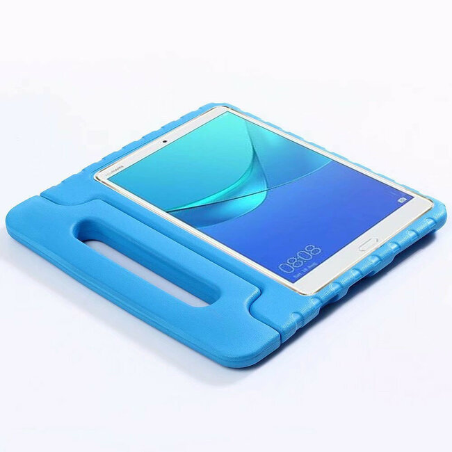 Case2go - Hoes geschikt voor Huawei MediaPad M5 Lite 8 - Schokbestendige case met handvat - Licht Blauw
