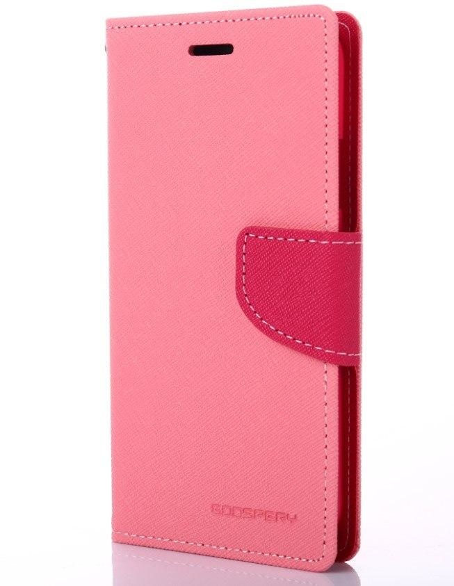 Telefoonhoesje geschikt voor Apple iPhone 13 - Mercury Fancy Diary Wallet Case - Hoesje met Pasjeshouder - Roze/Magenta afbeelding