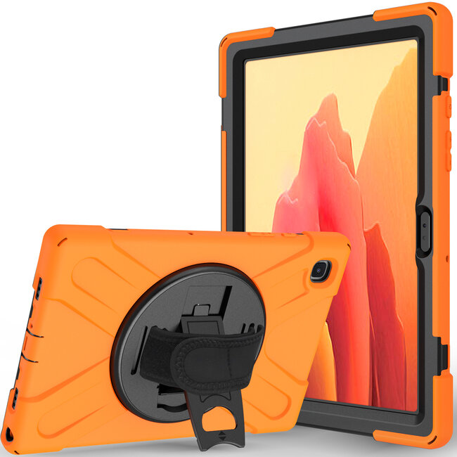 Tablet Hoes geschikt voor Samsung Galaxy Tab A7 (2020) - 10.4 inch - Hand Strap Armor Case - Oranje