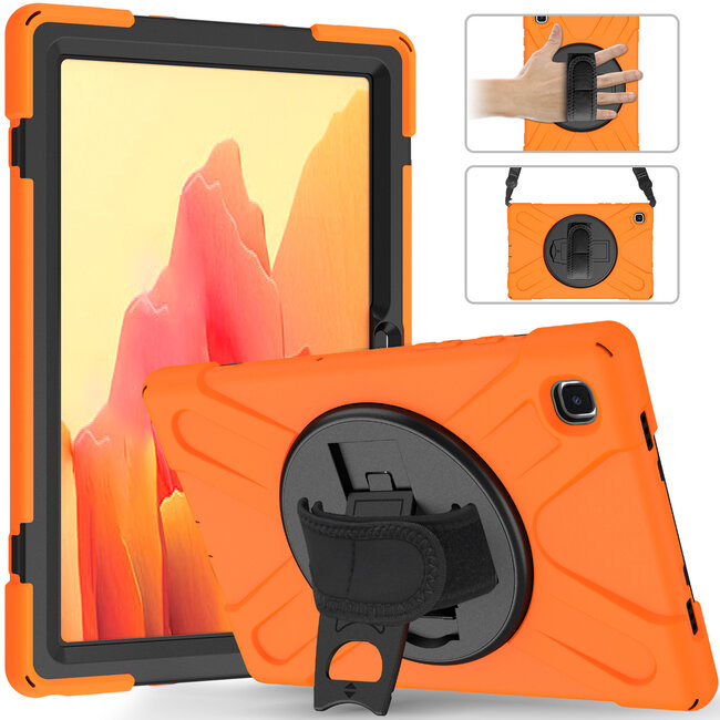 Tablet Hoes geschikt voor Samsung Galaxy Tab A7 (2020) - 10.4 inch - Hand Strap Armor Case - Oranje