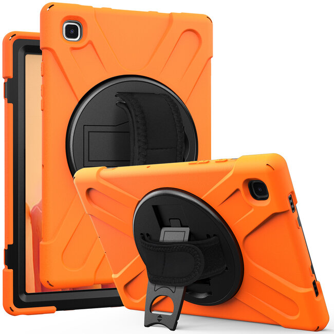 Tablet Hoes geschikt voor Samsung Galaxy Tab A7 (2020) - 10.4 inch - Hand Strap Armor Case - Oranje