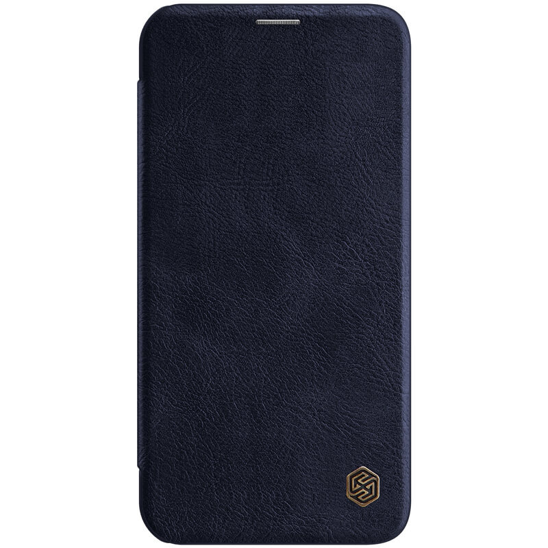 Apple Hoesje geschikt voor iPhone 12 Pro Max - Qin Leather Case - Flip Cover - Blauw afbeelding
