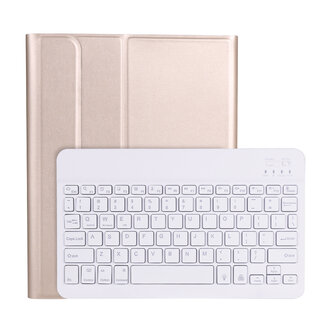 Case2go Bluetooth Keyboard Case geschikt voor Apple iPad Pro 11 (2022/2021/2020/2018) - Bluetooth Toetsenbord hoes - Toetsenbord verlichting - Goud