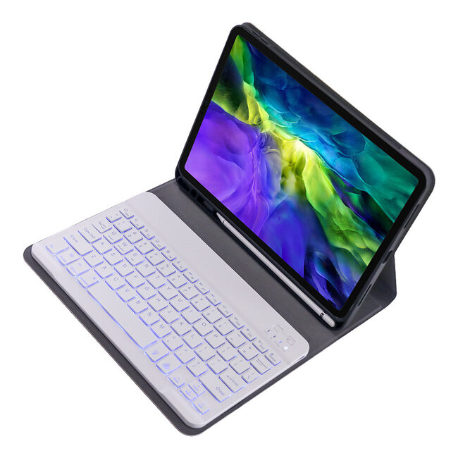 Bluetooth Keyboard Case geschikt voor Apple iPad Pro 11 (2022/2021/2020/2018) - Bluetooth Toetsenbord hoes - Toetsenbord verlichting - Goud