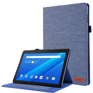 Case2go Tablet hoes geschikt voor Lenovo Tab E10 hoes - Book Case met Soft TPU houder - Blauw