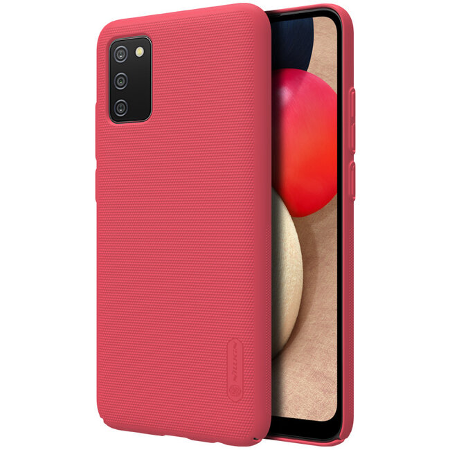 Nillkin - Hoesje geschikt voor Samsung Galaxy A02S -Super Frosted Shield - Back Cover - Rood