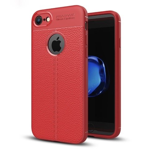 Litchi TPU Case geschikt voor iPhone 7 / iPhone 8 - Rood afbeelding