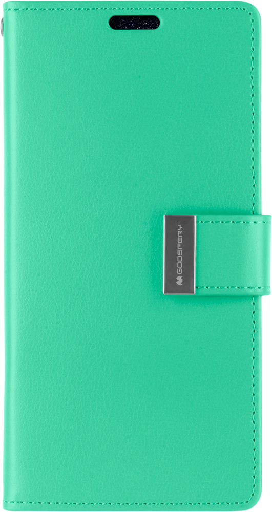 Hoesje geschikt voor Samsung Galaxy S21 Ultra - goospery rich diary case - hoesje met pasjeshouder - turquoise afbeelding