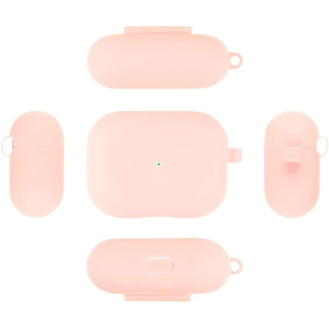 Goospery - Hoes geschikt voor Airpods Pro Case - Siliconen beschermhoes met opdruk  - Licht Oranje